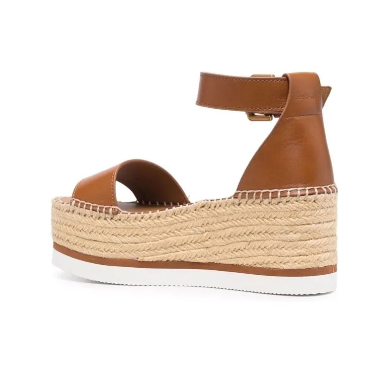 See By Chloé Glyn Raffia 70mm Platform Sandals-3