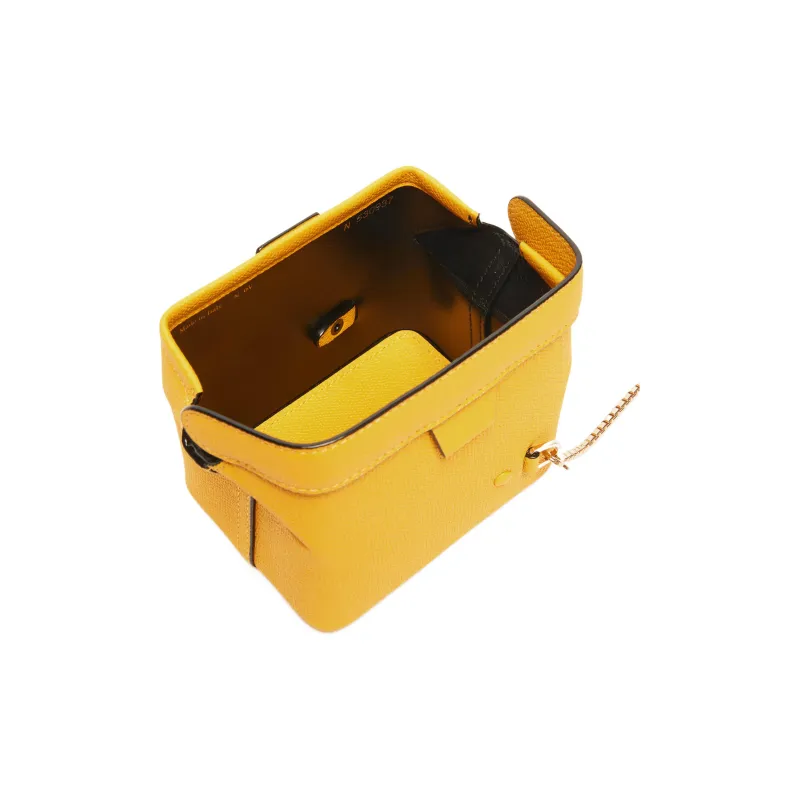 Valextra Tric Trac Calfskin Box Bag, Handbag, Shoulder Bag, Crossbody Bag Extra Mini Women's Yellow-2