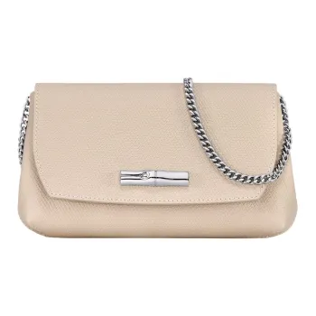 LONGCHAMP Roseau Cow Leather Shoulder Bag Crossbody Bag Women's Beige