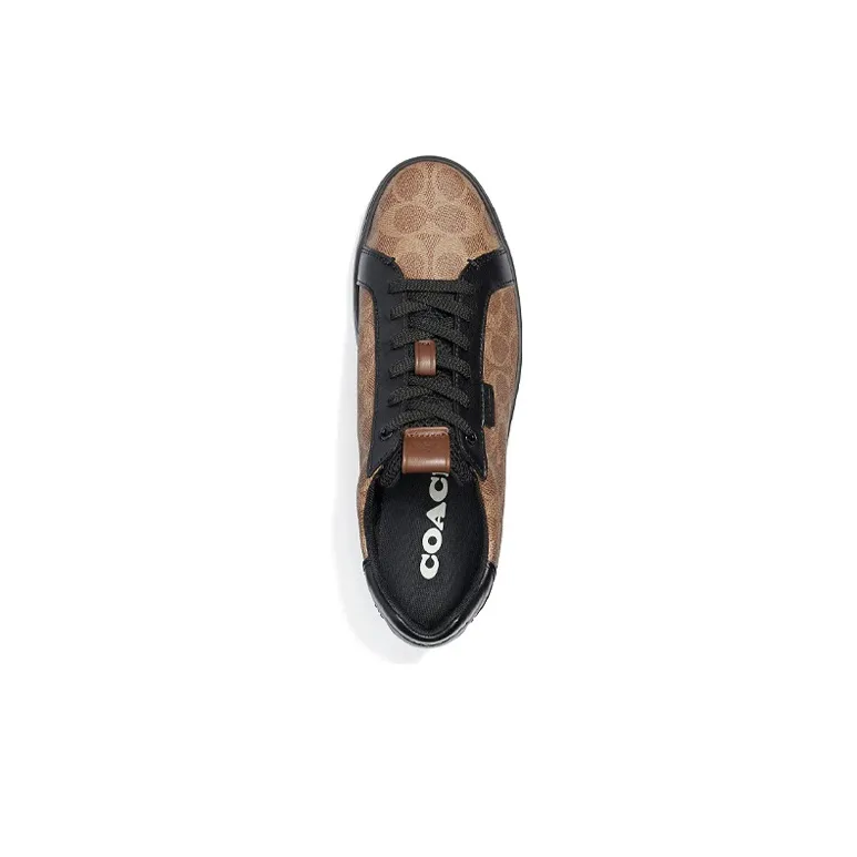 COACH Lowline Low Top Stylish Skateboarding Shoes Men's Tan-2
