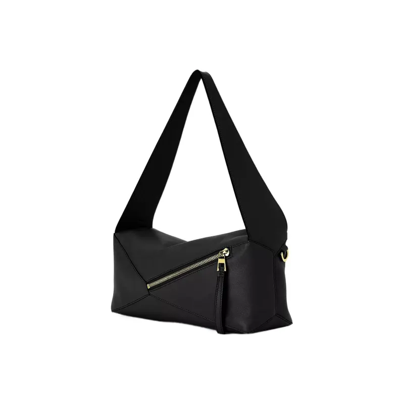 LOEWE Puzzle Hobo Bag In Nappa Calfskin Black-5