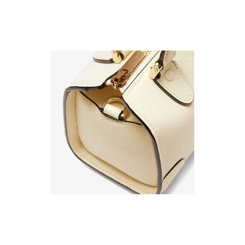 Valextra Calfskin Shoulder Bag, Crossbody Bag Mini Women's White-4