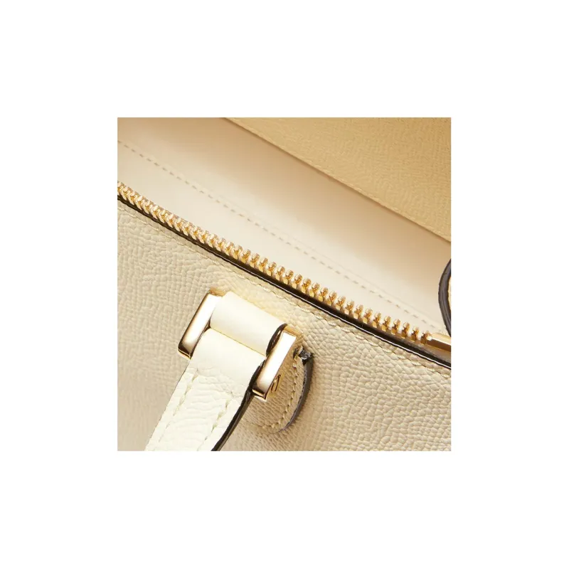Valextra Calfskin Shoulder Bag, Crossbody Bag Mini Women's White-4