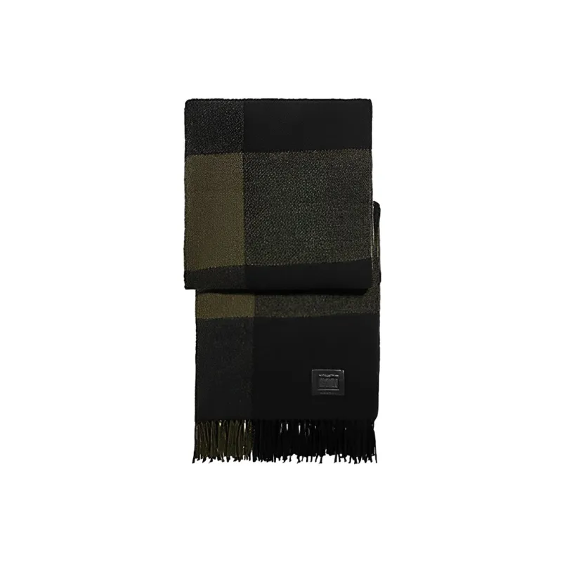 COACH Knit Scarves Unisex Dark Green-0