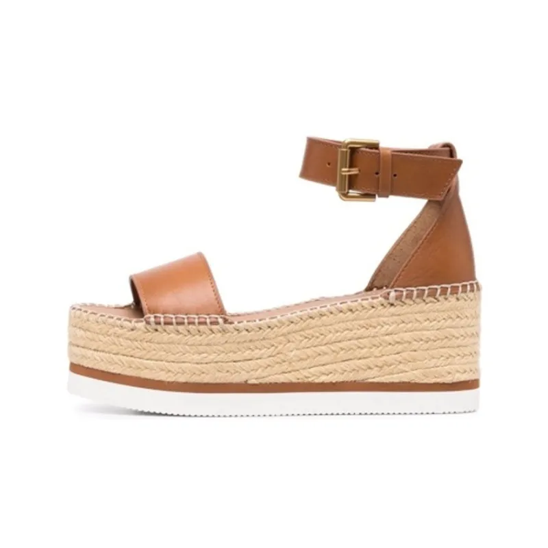 See By Chloé Glyn Raffia 70mm Platform Sandals-0