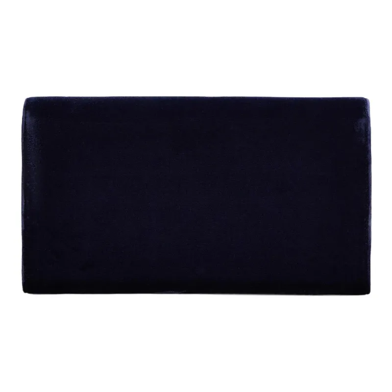 Roger Vivier Flower Strass Velvet Envelope Bag, One Shoulder Crossbody, Clutch Mini Women's Blue-1