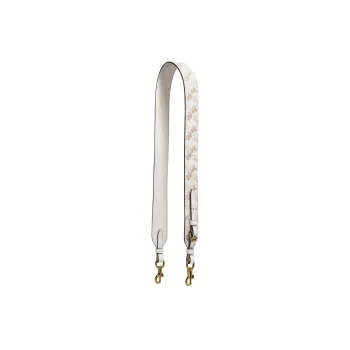 COACH Coated Canvas With Textured Leather Shoulder Strap Bag Strap Women's White