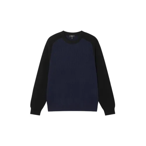 THEORY Cashmere Sweaters Men Blue Black Multicolor