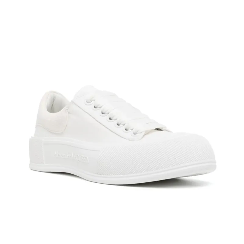 Alexander McQueen Deck Skate Plimsoll Lace Up White Women's-2