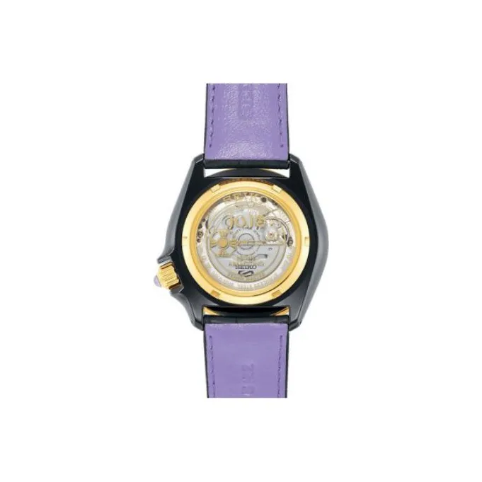 SEIKO Mechanical Movement Leather Strap Watch Unisex Black Dial-2