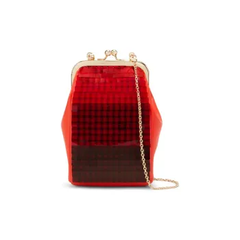 CHARLES&KEITH Synthetic Leather Small Ck Bag Shoulder Bag Crossbody Bag Small Size Women's Black/Red Red