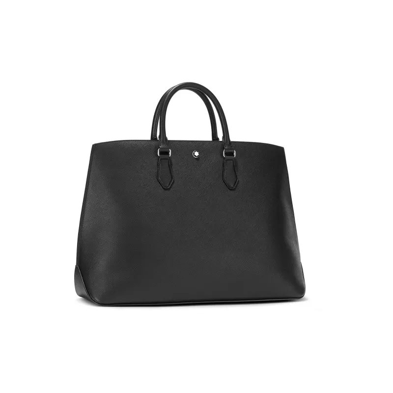 MONTBLANC Cow Leather Tote Bag Shopping Bag Shoulder Bag Handbag Men's Black-1