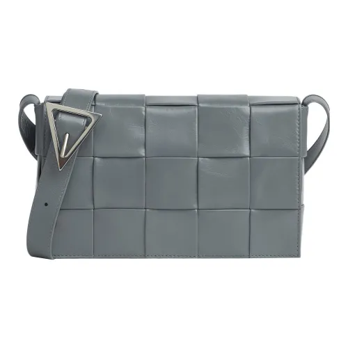 Bottega Veneta CASSETTE Cow Leather Tofu Bag, Shoulder Bag, Crossbody Bag Medium Size Men's Gray