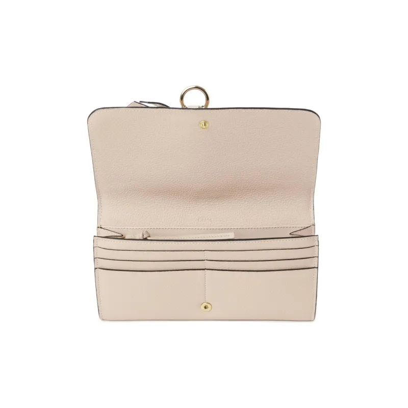 Chloe Alphabet Grained Calfskin Wallet Women's Light Pink-2