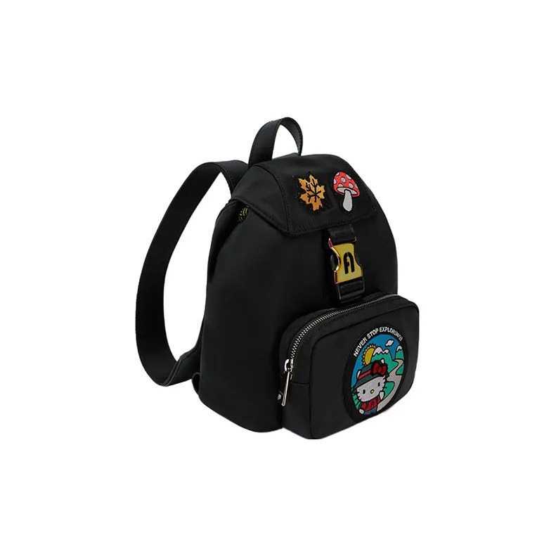 Furla Hello Kitty Collaboration 1927 Collection Nylon Backpack Mini Women's Black-1