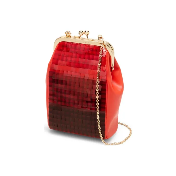 CHARLES&KEITH Synthetic Leather Small Ck Bag Shoulder Bag Crossbody Bag Small Size Women's Black/Red Red-6