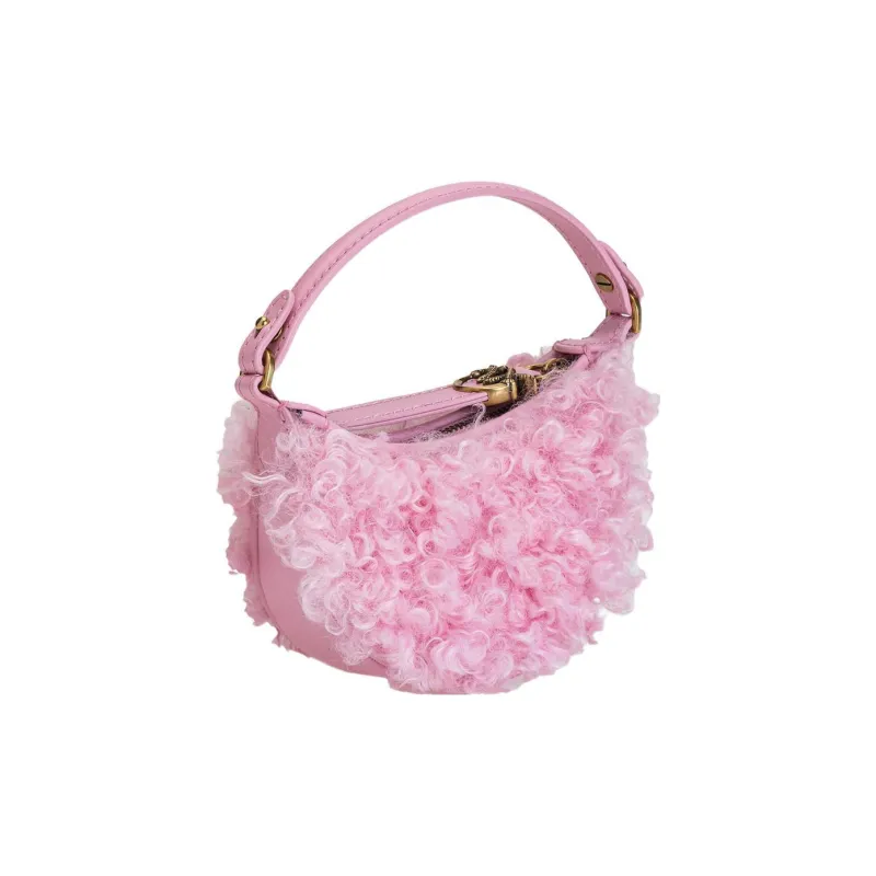 PINKO Cow Leather Detail Portable Crossbody Bag Shoulder Bag Women's Pink-1