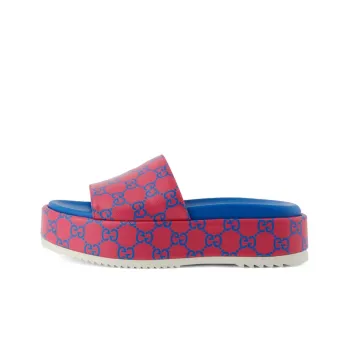 GUCCI GG Platform Sandals Fuchsia Blue Women's