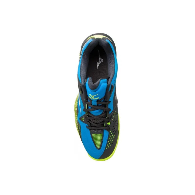 Mizuno Wave Intense Tour 4 Cc Durable Breathable Low-Top Tennis Shoes Blue White Green-2
