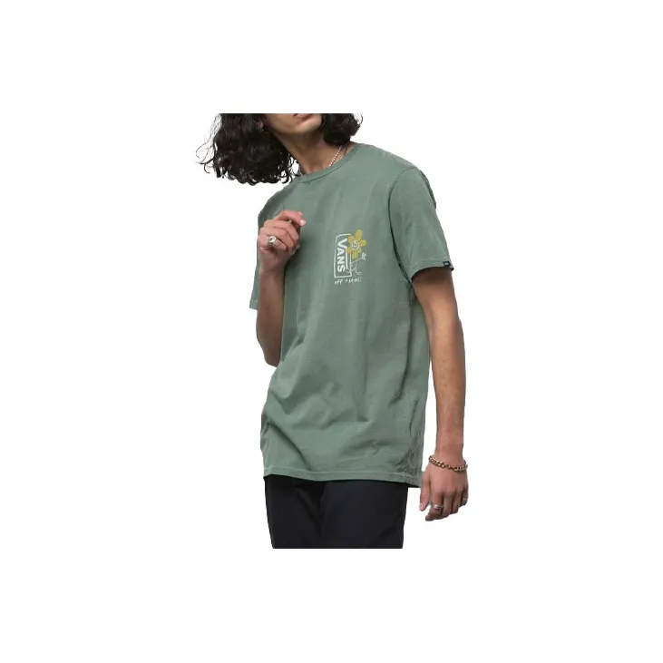 Vans Trippy Grin Floral T-Shirts Unisex Green-1