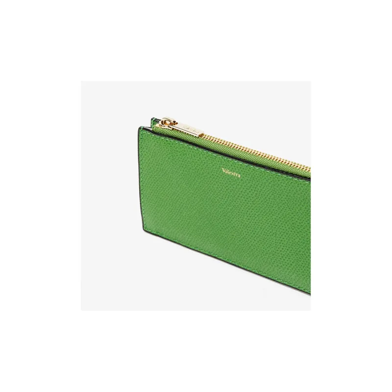 Valextra Leather Card Holder, Coin Purse Men's Green-3