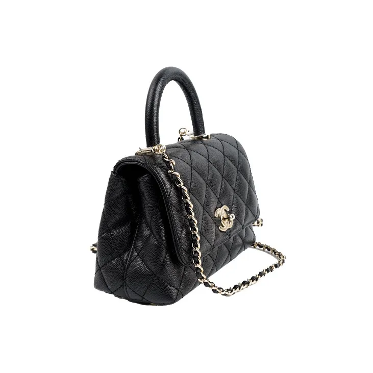 CHANEL Coco Handle Caviar Calfskin Shoulder Bag, Crossbody Bag, Handbag Mini Women's Black-1