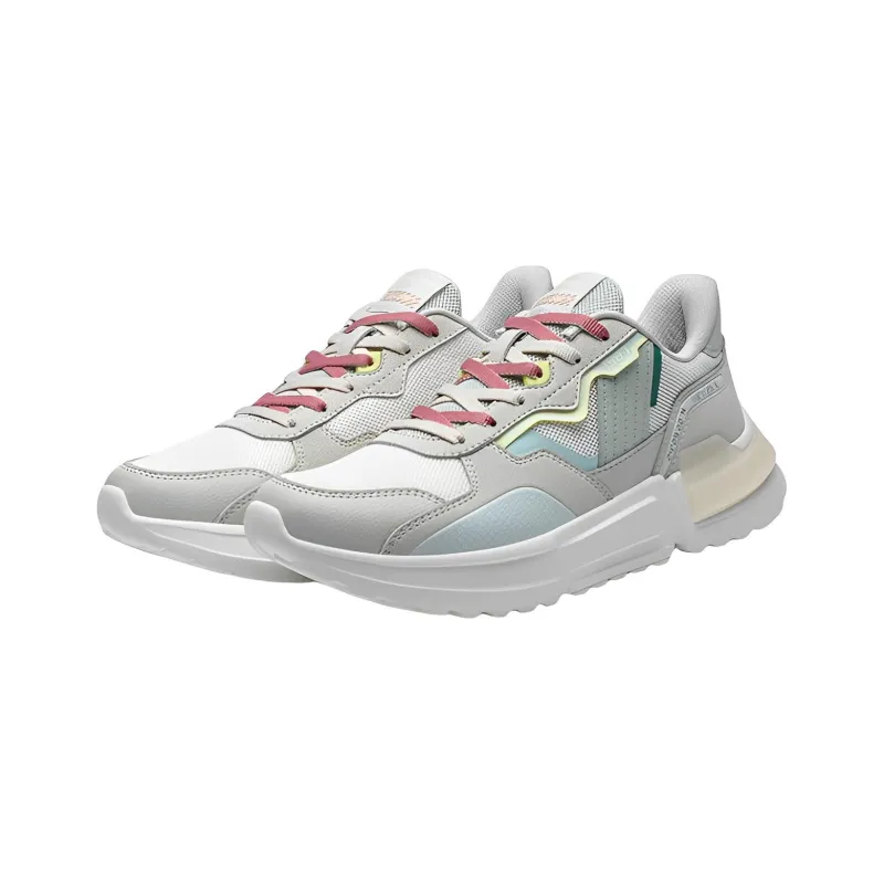 XTEP Vintage New 80 Casual Shoes Women's Low-Top Light Heather Gray/Sail White-2