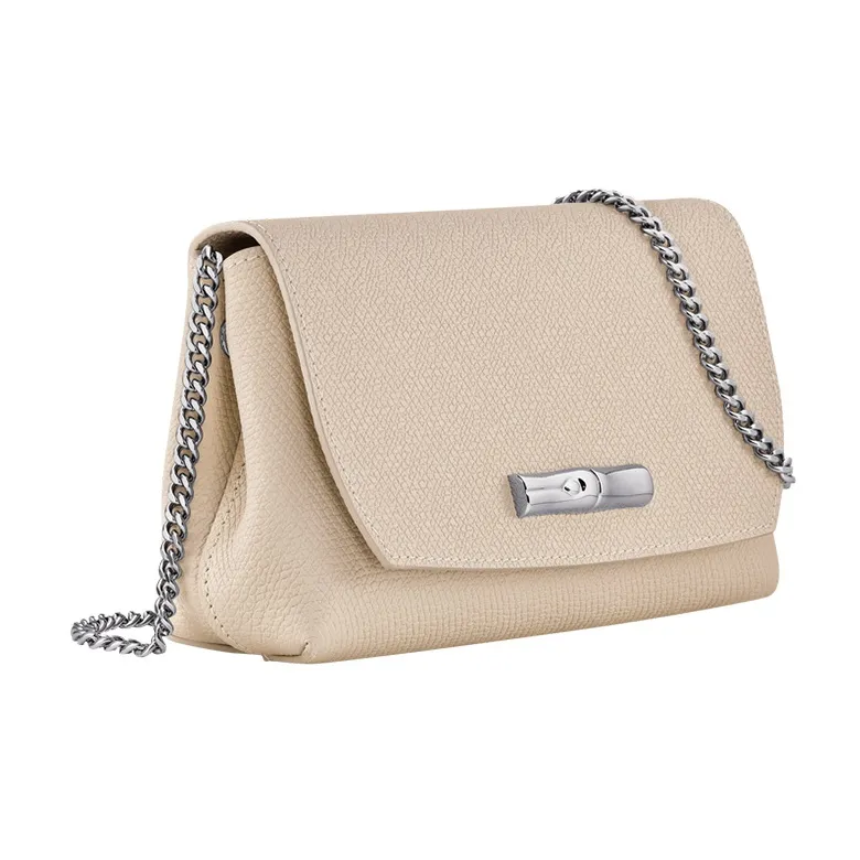 LONGCHAMP Roseau Cow Leather Shoulder Bag Crossbody Bag Women's Beige-1