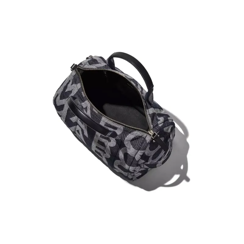 MARC JACOBS Jacquard Fabric With Leather Handbag, Shoulder Bag Tubas Women's Gray-4