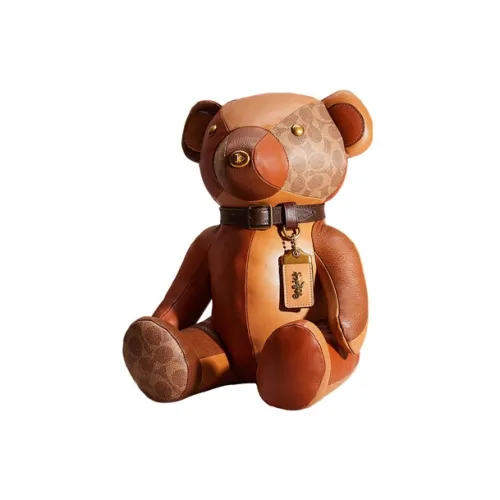 COACH Bag Charm Leather Bag Accessories Women's Light Brown