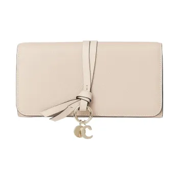 Chloe Alphabet Grained Calfskin Wallet Women's Light Pink