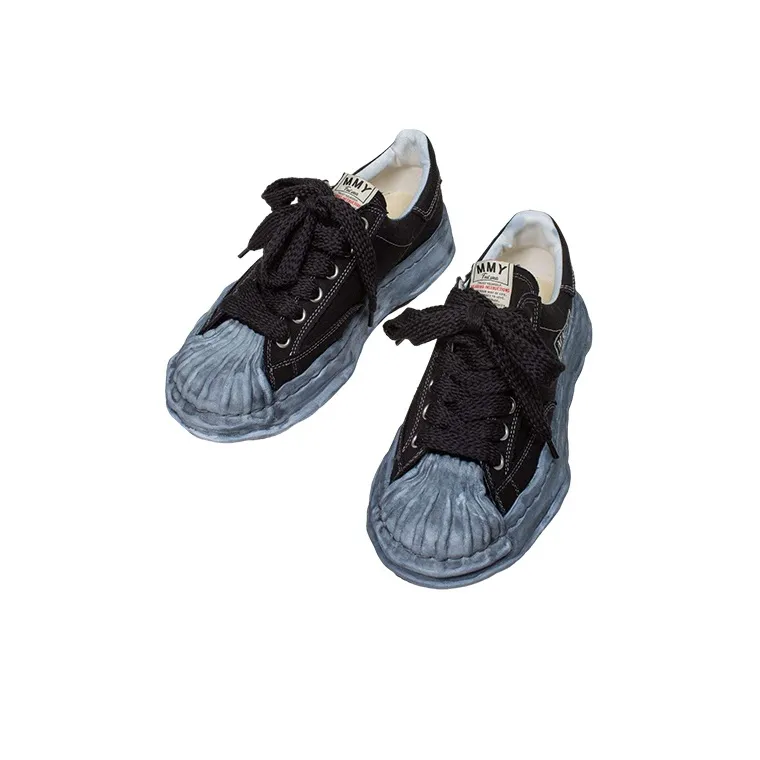Maison MIHARA YASUHIRO Blakey OG Sole Canvas Low Over Dye Black-2