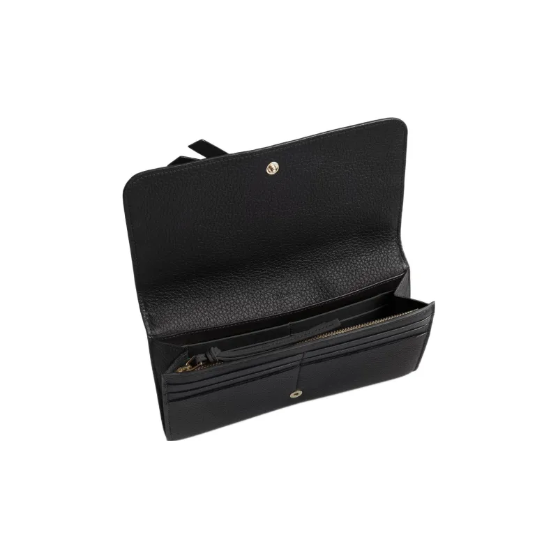 Chloe Alphabet Grain Calfskin Wallet Women's Black-2