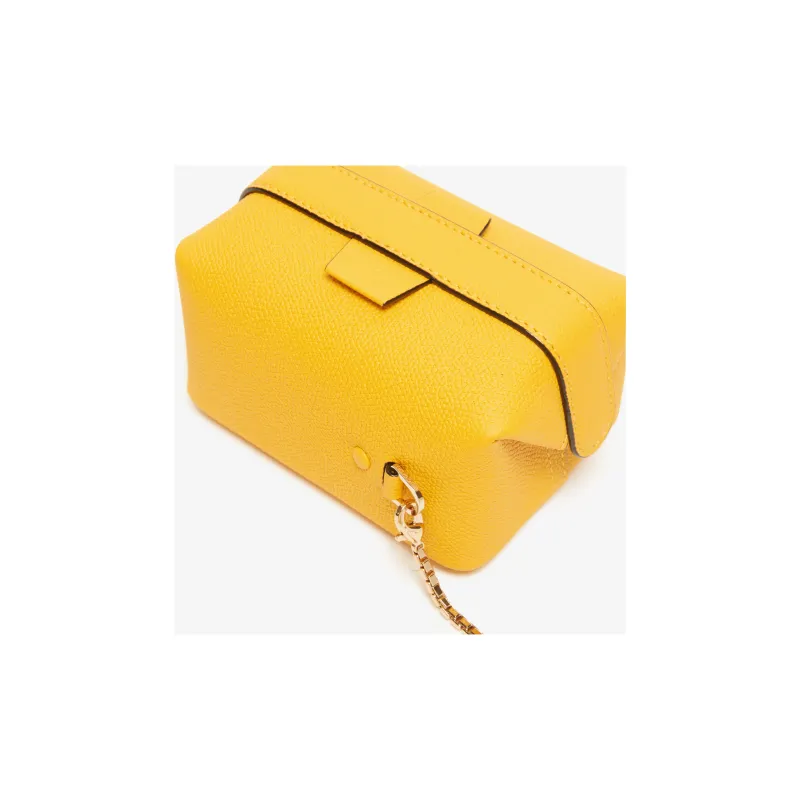 Valextra Tric Trac Calfskin Box Bag, Handbag, Shoulder Bag, Crossbody Bag Extra Mini Women's Yellow-3