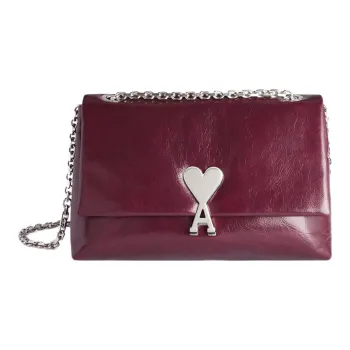 AMIPARIS Textured Leather Crossbody Bag Shoulder Bag Women's Burgundy