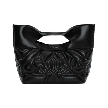 Alexander McQueen The Bow Calfskin Shoulder Bag Crossbody Bag Handbag Women's Black