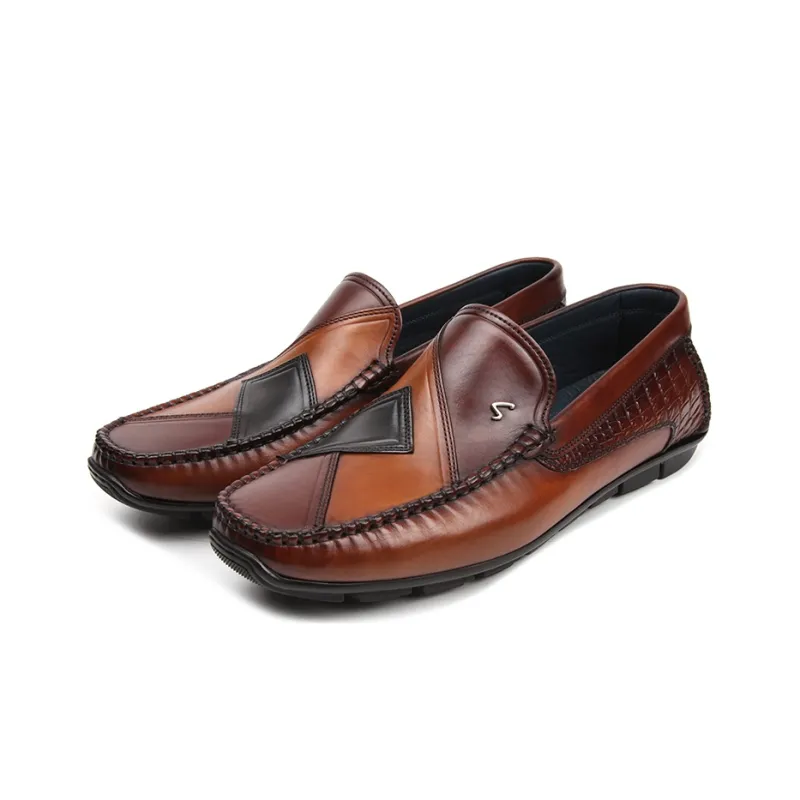 Satchi Dress Shoes Men Low Top Brown-2