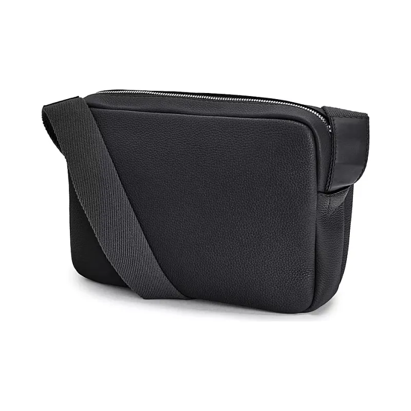 LOEWE Military Soft Grain Cow Leather Messenger Bag, Crossbody Bag, Shoulder Bag Men's Black-1