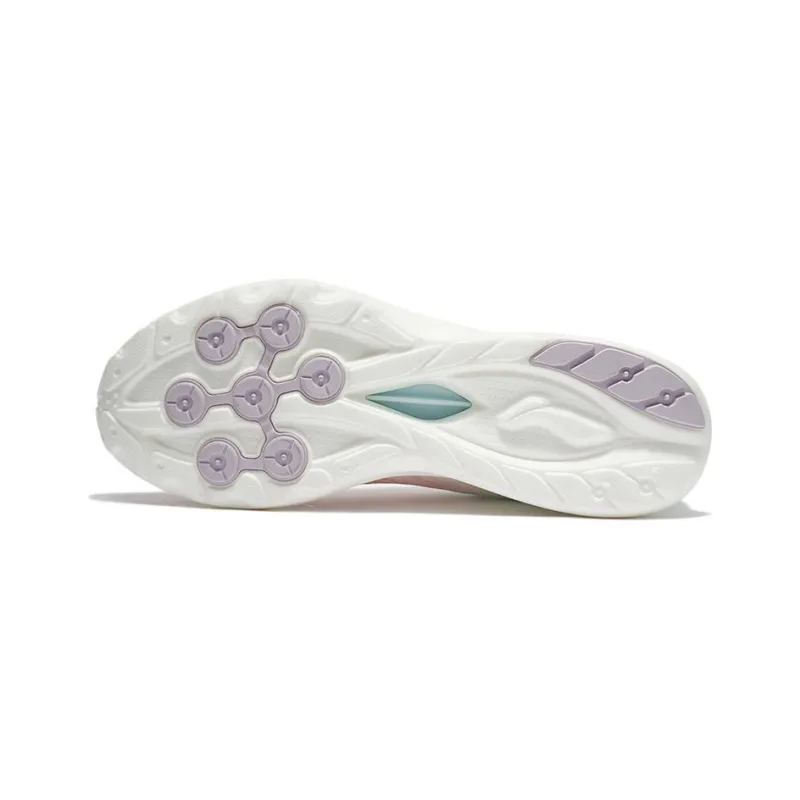 LiNing Slip Resistant Breathable Lightweight Low Top Casual Running Shoes Women's Pink Blue-3