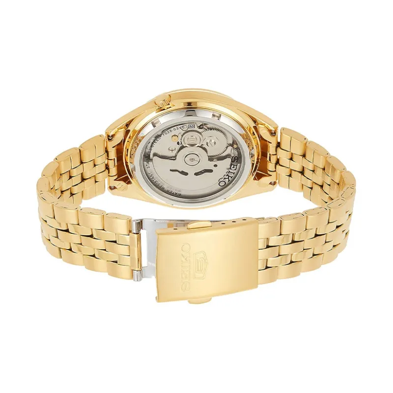 SEIKO Seiko5 Collection Automatic Mechanical Movement Gold Plated Strap Watch Men's Watches Yellow Watch Dial SNKL28-1