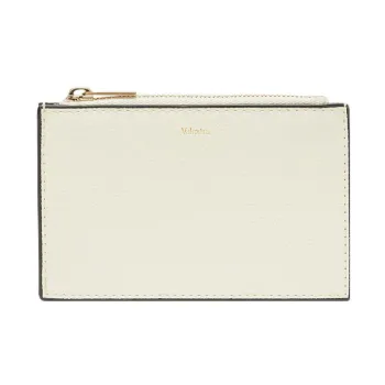 Valextra Leather Card Holder, Coin Purse Men's White