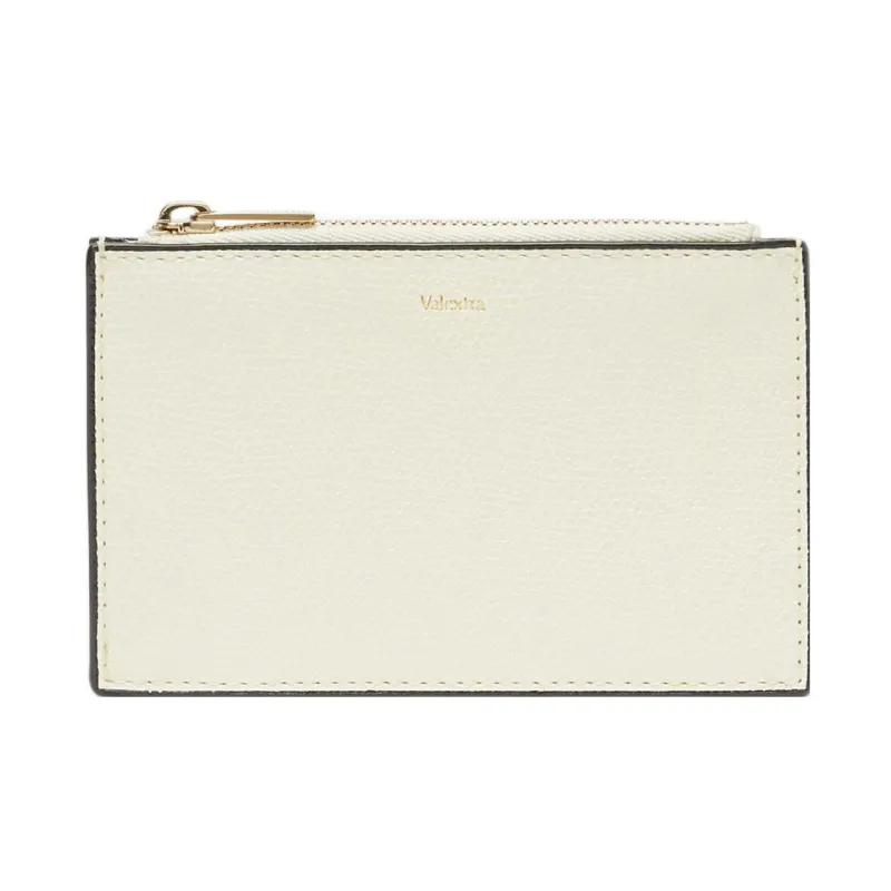 Valextra Leather Card Holder, Coin Purse Men's White-0
