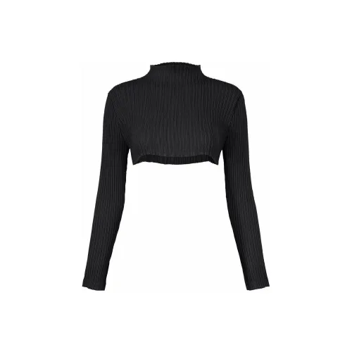 ISSEY MIYAKE Crop Top Women's Black