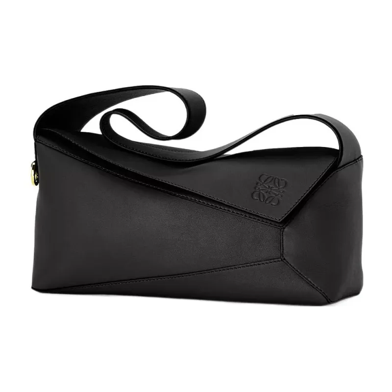 LOEWE Puzzle Hobo Bag In Nappa Calfskin Black-2