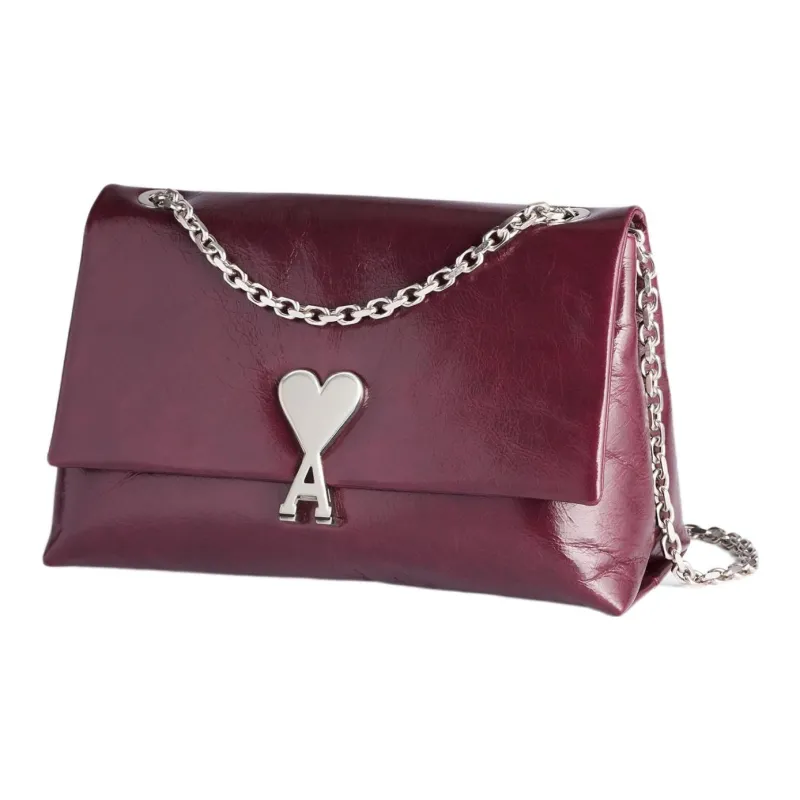 AMIPARIS Textured Leather Crossbody Bag Shoulder Bag Women's Burgundy-1