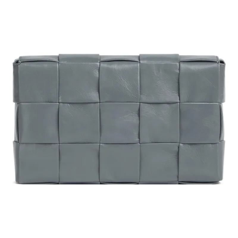 Bottega Veneta CASSETTE Cow Leather Tofu Bag, Shoulder Bag, Crossbody Bag Medium Size Men's Gray-1