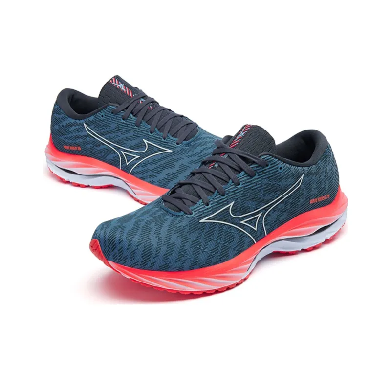 Mizuno Wave Rider 26 'Navy Teal Bright Orange'-3