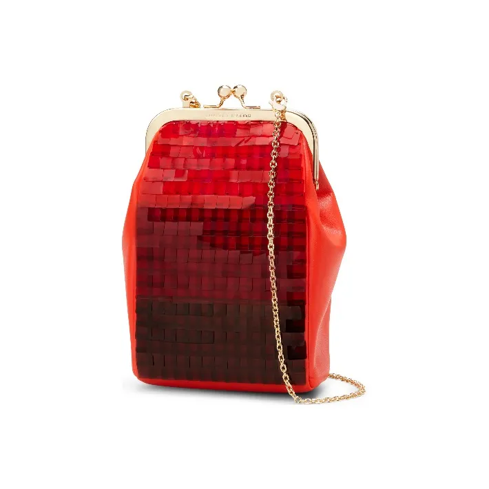 CHARLES&KEITH Synthetic Leather Small Ck Bag Shoulder Bag Crossbody Bag Small Size Women's Black/Red Red-5