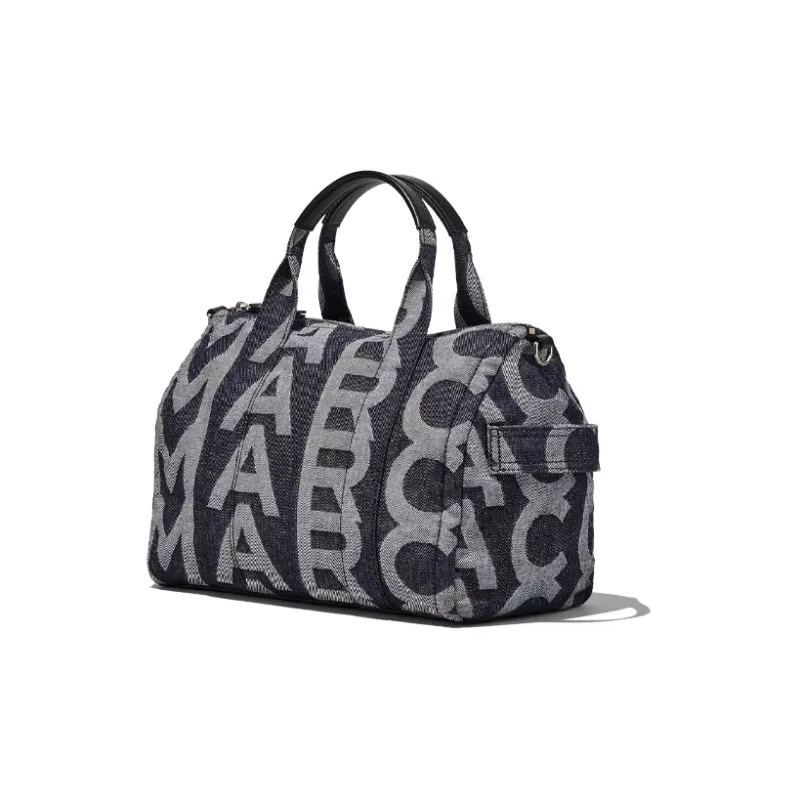 MARC JACOBS Jacquard Fabric With Leather Handbag, Shoulder Bag Tubas Women's Gray-2
