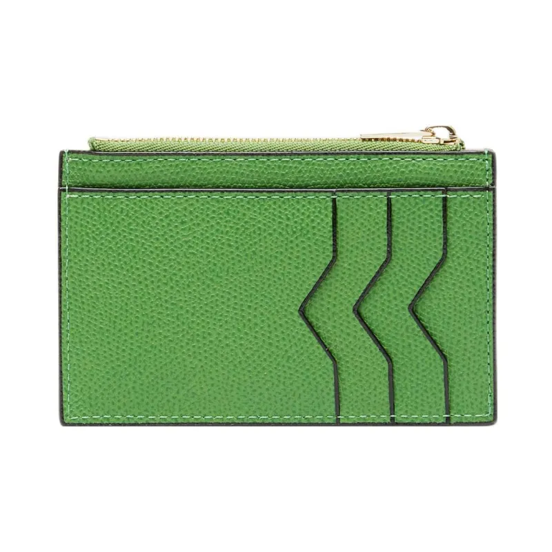 Valextra Leather Card Holder, Coin Purse Men's Green-1